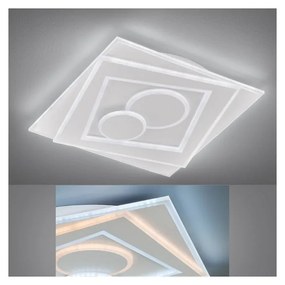 Biała metalowa lampa sufitowa LED ze zdalnym sterowaniem i ściemniaczem 50x50 cm Ratio – Fischer &amp; Honsel