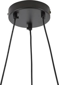 Lampa wisząca czarna z dymionym i bursztynowym szkłem okrągła 8-punktowa - Monaco