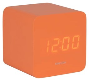 Karlsson 5982OR designerski zegar LED z budzikiem,pomarańczowy, 7 cm