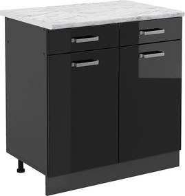 Szafka dolna do kuchni czarny wysoki połysk 80x60x81.6 r-line