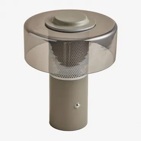 Bezprzewodowa Lampa Stołowa Led Do Użytku Zewnętrznego Ze Szkła I Żelaza Elfriede Jasnoszary Taupe - Sklum