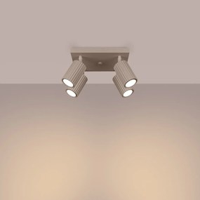 Plafon czteropunktowy KARBON 4 taupe kwadratowy SOLLUX  LIGHTING