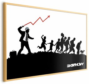 Plakat Wyścig 30x21 cm z ramą złotą bez marginesu ARTGEIST B