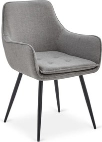 Krzesło Tapicerowane do Jadalni EDRICK Szare Nowoczesne Loft