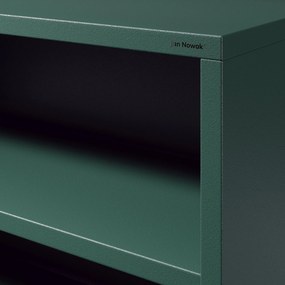 Niski regał metalowy butelkowa zieleń Modern LUCA, 1000 x 900 x 350 mm