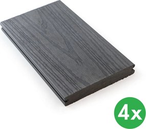 Deski tarasowe WPC koextrudowane, pełny profil, 140 × 23 × 2850 mm, 4 szt., antracyt