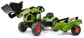 Falk traktor claas z przyczepą i łyżką na pedały