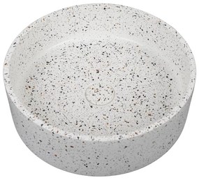 Umywalka okrągła nablatowa z niebieskiego terazzo - 39 cm - DUKAT