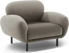 Szary fotel z materiału bouclé Poppy – Micadoni