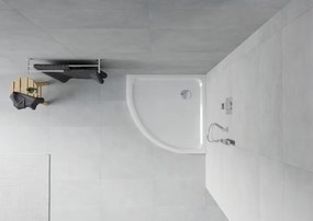 Mexen Flat brodzik półokrągły slim 100 x 100 cm, biały, syfon chrom - 41101010