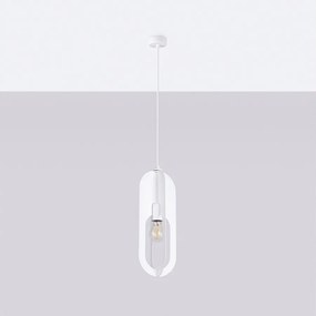 Lampy wiszące nowoczesny Synexus, stal - 1 źródło światła 4000K - L.11 x H.140 cm - biały