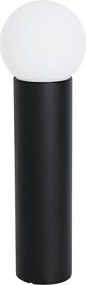Czarna lampa podłogowa zewnętrzna z opalowym szkłem 50 cm IP44 - Huma