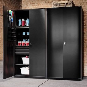 Szafa narzędziowa z 2 szufladami Szymon All Black 92x50x185 cm czarny