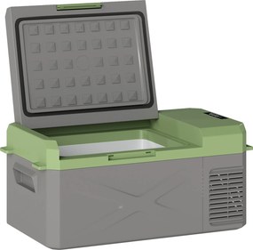 Outsunny 16,3L Lodówka Kompressorowa Elektryczna z Funkcją ECO Szary+Zielony