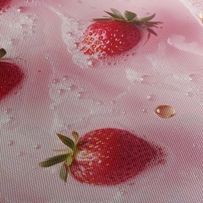 Obraz - Truskawki w bąbelkach (z zegarem) (90x30 cm)