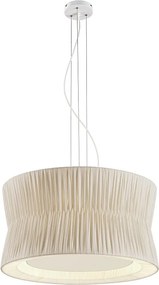Lampa sufitowa CORA w stylu klasycznym - plisowany klosz wst?gowy - g?. ø59 cm x 3x E27 60W - stal i be? - IP20
