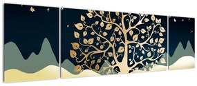 Obraz złotego drzewa (170x50 cm)
