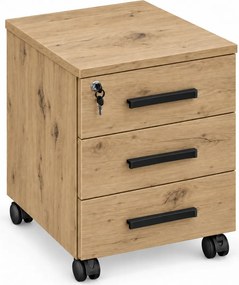 Mobilny kontenerek z szufladami na kluczyk dąb artisan N9-M47