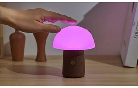 Biała/w ciemnym naturalnym kolorze lampa stołowa LED (wysokość 12,5 cm) Alice Mushroom – Gingko