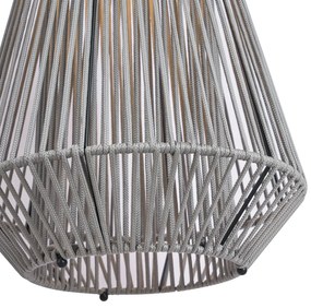 Zewnetrzna Lampa stołowa w stylu bohemy szara z LED, 3-stopniowa regulacja ściemniania IP54, ładowana solarnie - DucaBoho Oswietlenie zewnetrzne