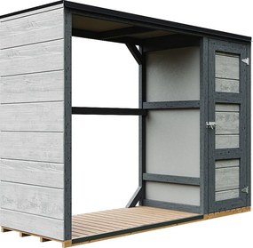 Zewnętrzny schowek na drewno opałowe - 75 x 217 x H159 cm - 1,09+0.53 m² - schowek na drewno i narzędzia - M981-TUNDRA CAVERN