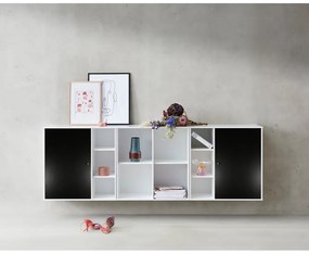 Czarno-biała komoda ścienna Hammel Mistral Kubus, 206 x 69 cm