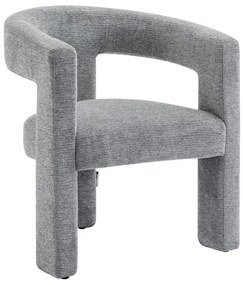 Fotel z teksturowaną szarą tapicerką - FAVINA