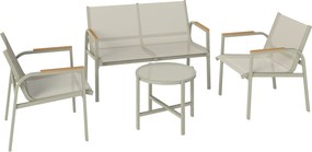 Outsunny Zestaw mebli ogrodowych metalowy, odporny na warunki atmosferyczne, sofa 2-osobowa, 2 fotele, stolik, zielony | Aosom PL