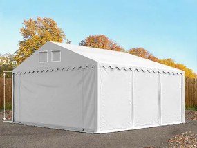 TOOLPORT 6x6m Namiot magazynowy - 2,6 m wysokość ścian bocznych, PVC 800, biały, bez statyki - (7866BL)