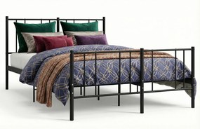 Czarne metalowe łóżko małżeńskie 160x200cm S9-D23