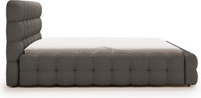 Emporius Parlas Bis łóżko 140x200 z pojemnikiem, łóżko tapicerowane do sypialni - gruba pianka, stelaż, tkanina boucle, ciemny szary (Anthology 18)