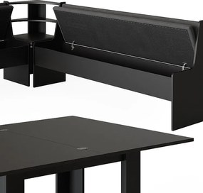 Grupa ławek narożnych czarny 210x210x80 roman