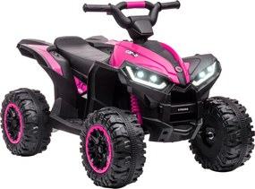 HOMCOM Elektryczny Quad dla Dzieci, 3-6 km/h, Światła/Muzyka, dla 3-5 Latków, do 25kg, Różowy/Czarny