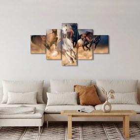 Obraz - Konie na pustyni (125x70 cm)
