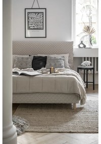 Beżowe tapicerowane łóżko dwuosobowe ze stelażem 180x200 cm Sleepy Luna – Miuform