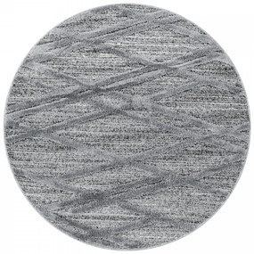 Dywan nowoczesny Pisa 3D Krata szary 80 cm x 80 cm koło