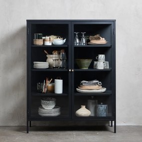 Czarna metalowa witryna 110x140 cm Carmel – Unique Furniture