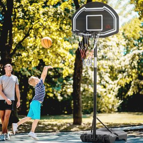 HOMCOM Kosz na Koszykówkę na Zewnątrz, Regulowany Stojak 160-210 cm z Kółkami | Aosom PL