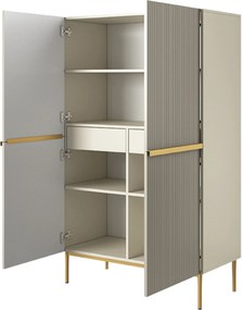 Komoda wysoka Nicole 100 cm - kaszmir / złote nóżki