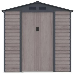 Metalowa wiata ogrodowa z ocynkowanej stali imitującej szare drewno 2,79 m² - ADELMO