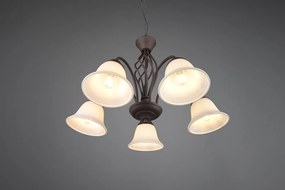 Ciemnobrązowa lampa wisząca ze szklanym kloszem ø 60 cm Rustica – Trio