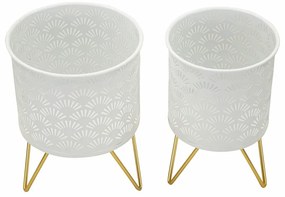 Metalowe kwietniki 2 szt. ø 16 cm (wysokość 20 cm) Carly – Mauro Ferretti