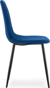 Granatowe krzesło tapicerowane metalowe do stołu L1-G34