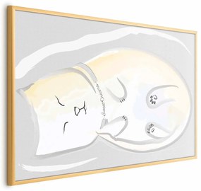 Plakat Śpiący kotek 42x29,7 cm z ramą złotą bez marginesu ARTGEIST B