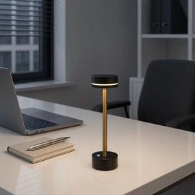 Lampka nocna czarna złota Sam 5W LED