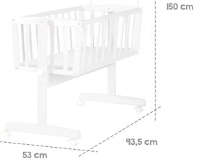 Biała kołyska na kółkach/z baldachimem 40x90 cm Adam &amp; Eule – Roba