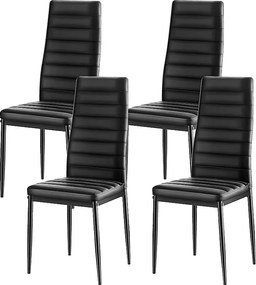 Krzesła SucceBuy Jadalnia Nowoczesne, Zestaw Krzeseł Kuchennych ze Skóry 4 Sztuki, Grube Poduszki i Nogi z Metalu, Mebel Dodatkowy Mało Wymagający Miejsca