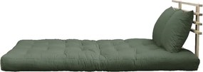 Sofa rozkładana z zielonym obiciem Karup Design Shin Sano Natural/Olive Green