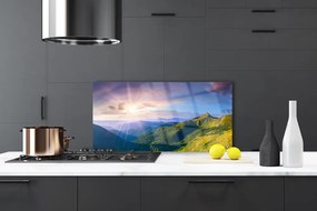 Dekor Szklany do Kuchni Słoneczna Polana Pod Szczytami