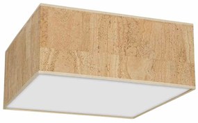 Lampa sufitowa, kwadratowa, korek, biała CORK White/Cork 3xE27
